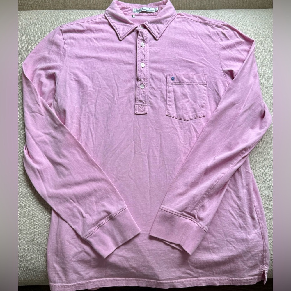Criquet Light Pink Long Sleeve Polo Shirt